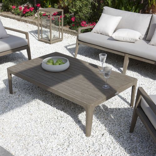 Tavolino basso contemporaneo - SKY - GreenDesign - in teak / rettangolare / per uso residenziale