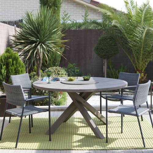 Tavolo contemporaneo - SUVA - GreenDesign - in teak / rotondo / girevole