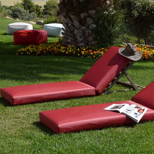 Lettino prendisole contemporaneo - FEZ - GreenDesign - in tessuto / in teak / da giardino