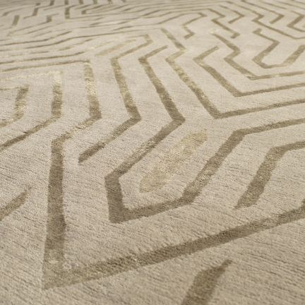 Tappeto contemporaneo - CHRYSLER SAND - Jacaranda - a motivi / in seta / in lana del Tibet