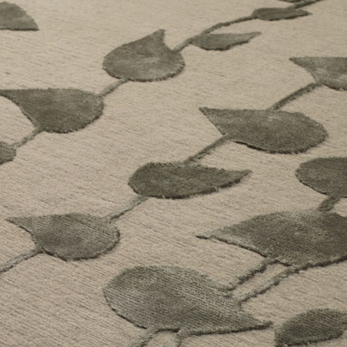 Tappeto contemporaneo - MOON LEAF BRONZE - Jacaranda - con motivi naturali / in seta / in lana del Tibet