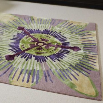 Tappeto contemporaneo - PASSION FLOWER - Jacaranda - a fiori / in seta / in lana del Tibet