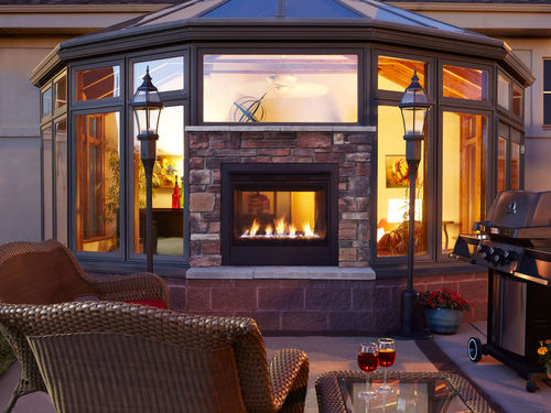 Camino a gas - TWILIGHT - Harman Stoves - da incasso / a doppia faccia / da giardino