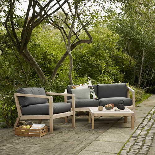 Poltrona contemporanea - SKAGERAK - VIRKELYST - Paustian - in tessuto / in teak / con cuscino rimovibile