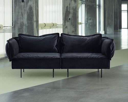 Divano modulare - DARK GREY - Handvark - contemporaneo / in velluto / in acciaio