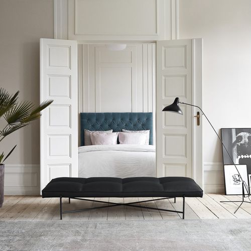 Dormeuse contemporanea - BLACK - Handvark - in tessuto / in pelle