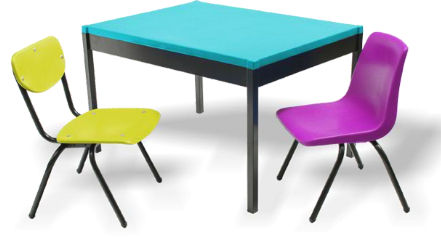 Set tavolo e sedia contemporaneo - RECTANGULAR FORTALEZA / DURABLE - Mobiliario, S.A de C.V. - da interno / per bambini / per scuola