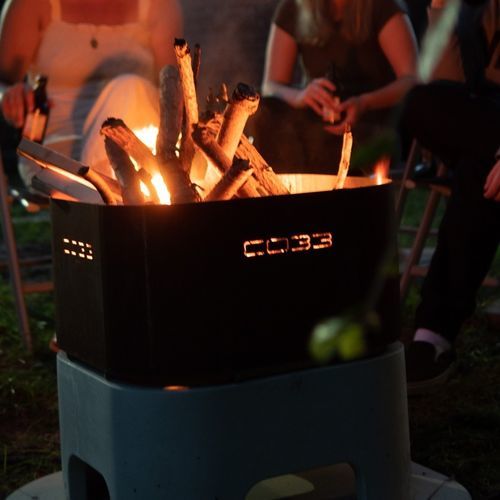 Braciere da giardino a legna - OPUS IGNIS - CO33 - in calcestruzzo / in acciaio inossidabile / in corten