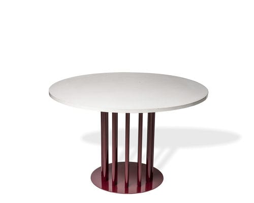 Tavolo da pranzo contemporaneo - Tabula Circulus - CO33 - in calcestruzzo / con supporto in acciaio laccato / rotondo