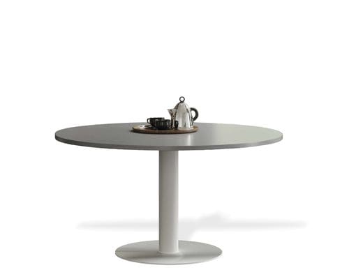 Tavolo da pranzo contemporaneo - tabula orbis magno - CO33 - in calcestruzzo / con supporto in acciaio laccato / rotondo