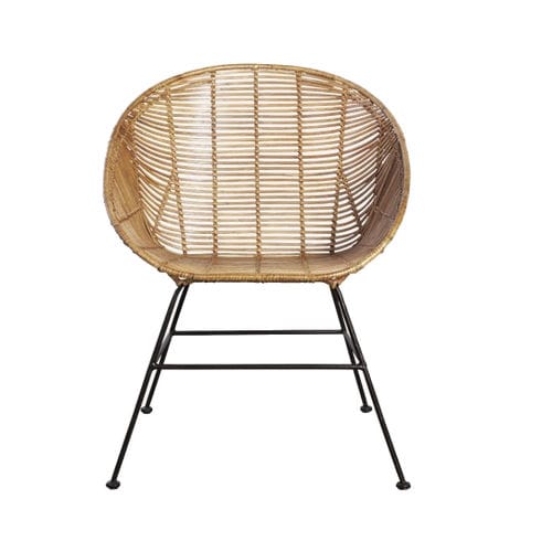 Sedia contemporanea - HE0210 - house doctor - da interno / in rattan / con supporto in ferro
