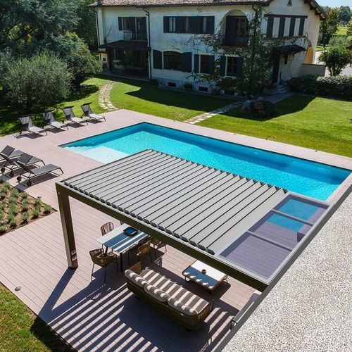 Pergola autoportante - R660 - BT Group - in alluminio / in vetro / a lamelle orientabili