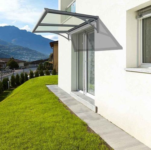 Pensilina per porta - R440 - BT Group - in alluminio / in policarbonato / piatta