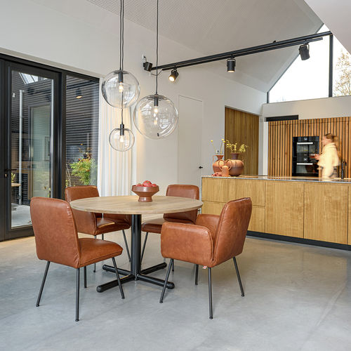 Sedia da pranzo contemporanea - Shuffle light - Jess - da interno / in tessuto / in pelle