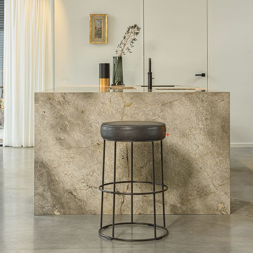 Sgabello da bar contemporaneo - Cody - Jess - in pelle / con supporto in acciaio / con base centrale