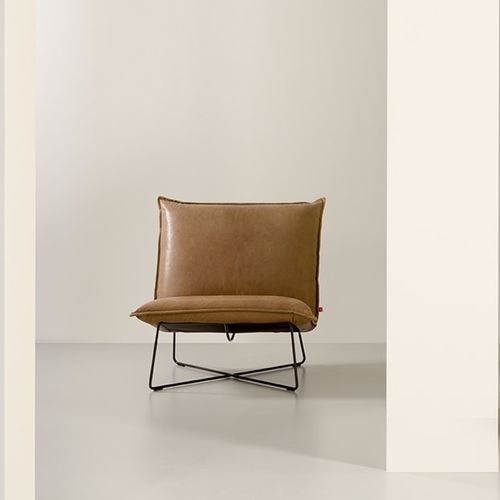 Poltrona contemporanea - Earl - Jess - in tessuto / in pelle / marrone
