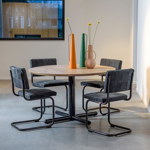 Sedia da pranzo contemporanea - Nelson - Jess - da interno / in tessuto / in pelle