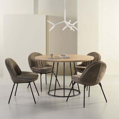 Tavolo contemporaneo - Bliss  - Jess - in rovere / in noce / con supporto in acciaio