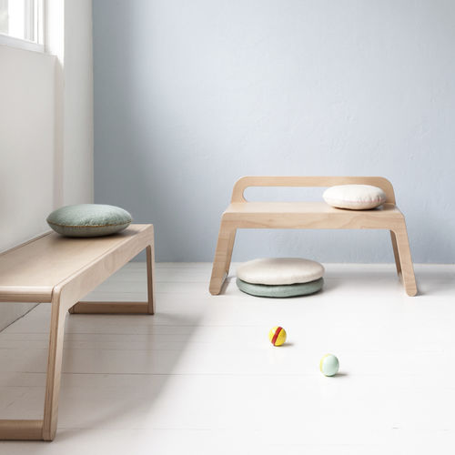 Panca contemporanea - BB - Rafa Kids - in betulla / in legno compensato / con schienale