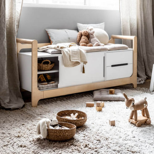 Panca contemporanea - H - Rafa Kids - in legno compensato / in betulla / in legno laccato