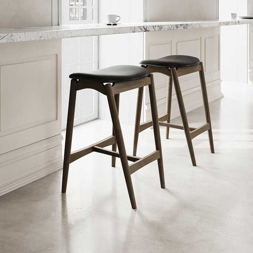 Sgabello da bar contemporaneo - Sibast No 7 - sibast furniture - in pelle / in lana / con supporto in quercia
