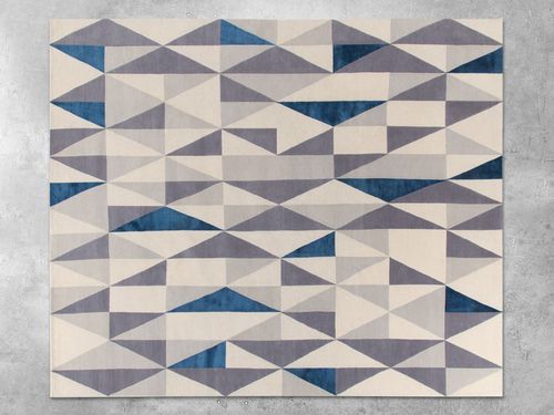 Tappeto contemporaneo - DIAMANTINA   - AMINI - geometrico / in lana del Tibet / in seta