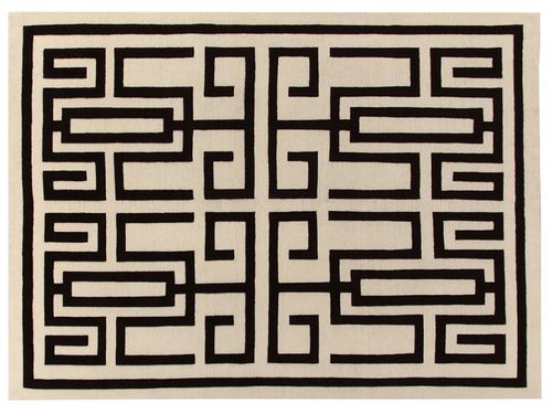 Tappeto contemporaneo - LABIRINTO  - AMINI - geometrico / in lana del Tibet / in seta