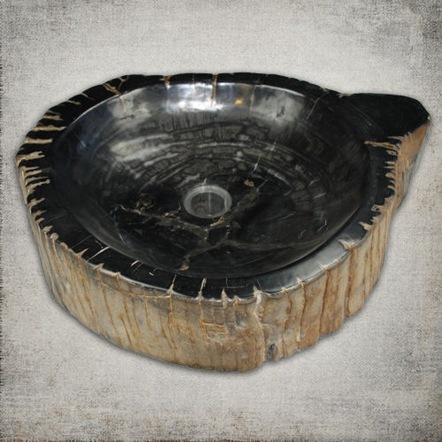 Lavabo da appoggio - SKU 48 - Unik - in legno fossilizzato / organico / contemporaneo