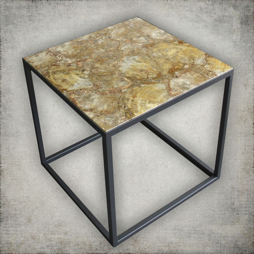 Tavolo d'appoggio contemporaneo - SKU 160 - Unik - in metallo / in pietra naturale / quadrato