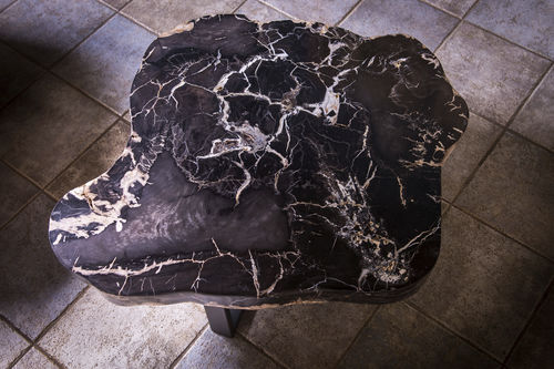 Tavolino basso contemporaneo - 120 - Unik - in legno fossilizzato / per uso residenziale / da interno