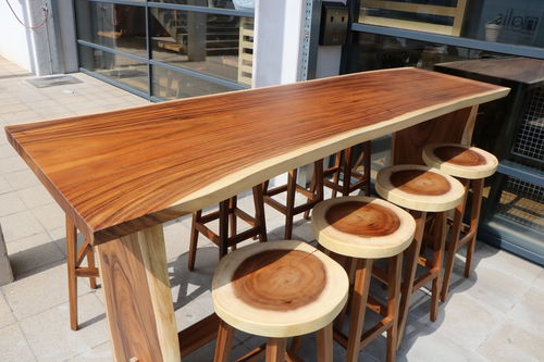Tavolo alto contemporaneo - SUAR - Unik - in noce / in legno esotico / rettangolare