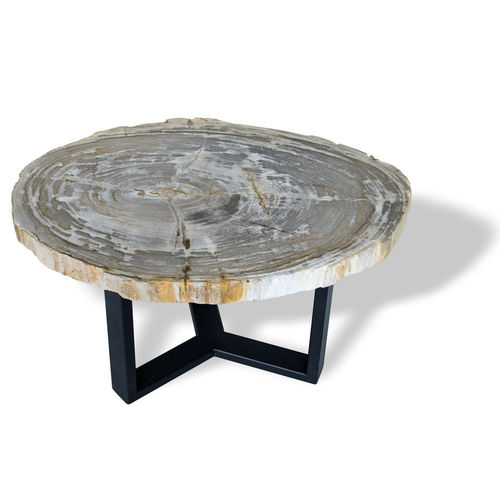 Tavolo d'appoggio contemporaneo - 335 - Unik - in legno fossilizzato / rotondo / rettangolare