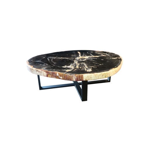 Tavolo contemporaneo - Unik - in legno fossilizzato / con supporto in metallo / professionale
