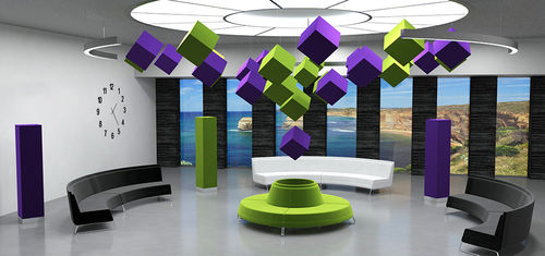 Pannello acustico per controsoffitto - OBELSOUND - Espace Cloison - in poliestere / rettangolare / per ufficio