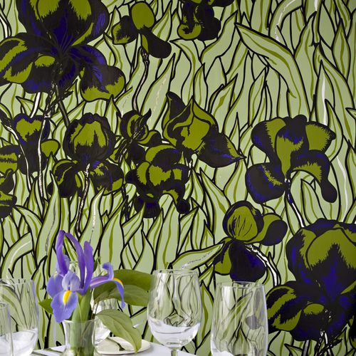 Carta da parati contemporanea - IRIS - FLAVOR PAPER - in poliestere / a fiori / stampata a mano