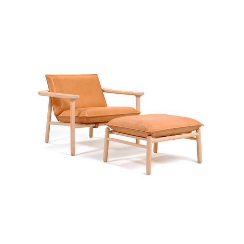 Poltrona design scandinavo - IGMAN - Zanat - in pelle / in tessuto / in legno massiccio