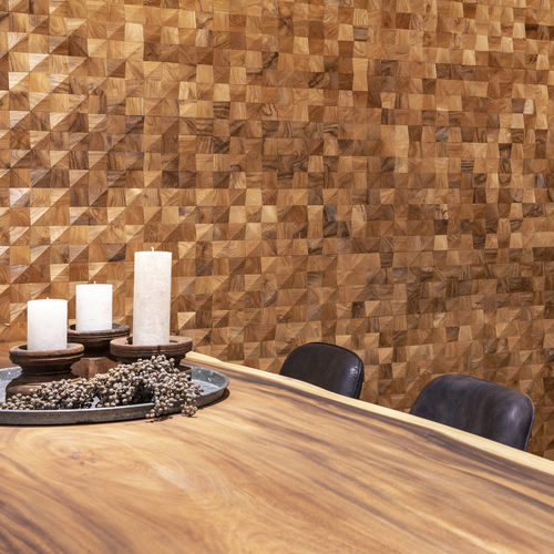 Lastra di paramento in teak - HILZZ - Teakwall - da interno / da incollare / per vecchio supporto