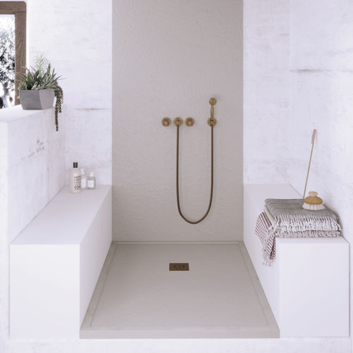 Piatto doccia rettangolare - Relief Plus Rim - QUARE DESIGN - da incasso / in resina / in Solid Surface
