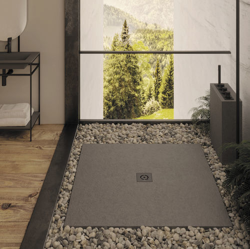 Piatto doccia rettangolare - Relief Plus XL - QUARE DESIGN - da appoggio / in resina / antiscivolo