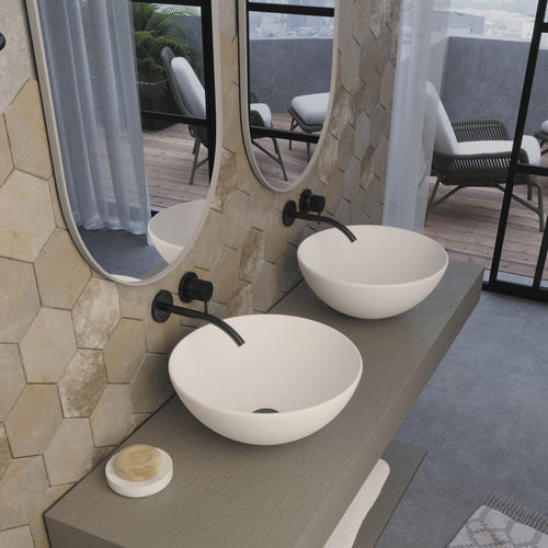 Lavabo da appoggio - Dynamic - QUARE DESIGN - in resina / su misura / circolare
