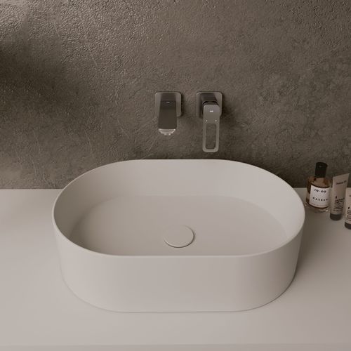 Lavabo da appoggio - Flow - QUARE DESIGN - in resina / su misura / ovale