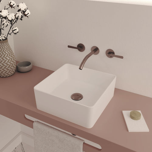 Lavabo da appoggio - Trace - QUARE DESIGN - in resina / su misura / quadrato