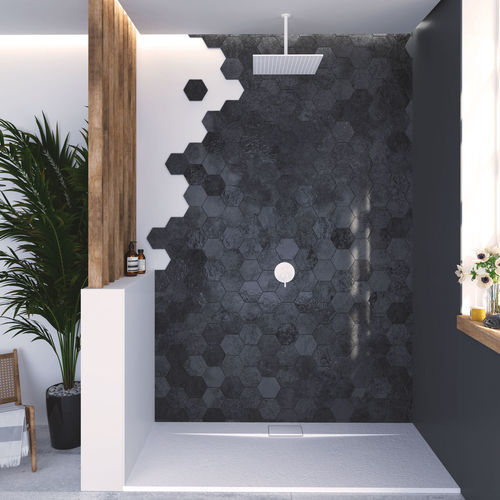 Piatto doccia rettangolare - Radiance Lateral - QUARE DESIGN - da incasso / in resina / antiscivolo