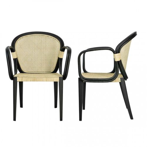 Sedia da pranzo classica - WINSTON : Y14CH-003 - Corner 43 Decor - da interno / in rattan / con supporto in teak
