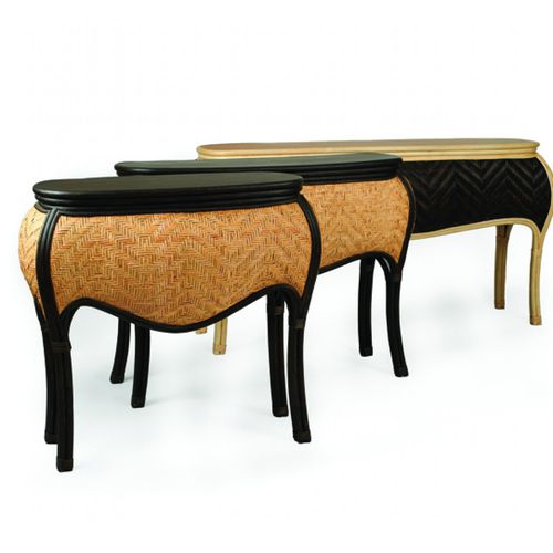 Consolle classica - THEODORE - Corner 43 Decor - in teak / in rattan / ovale