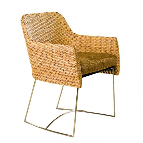Sedia contemporanea - CHULA : J06CH-0006 - Corner 43 Decor - da interno / in rattan / con supporto in alluminio