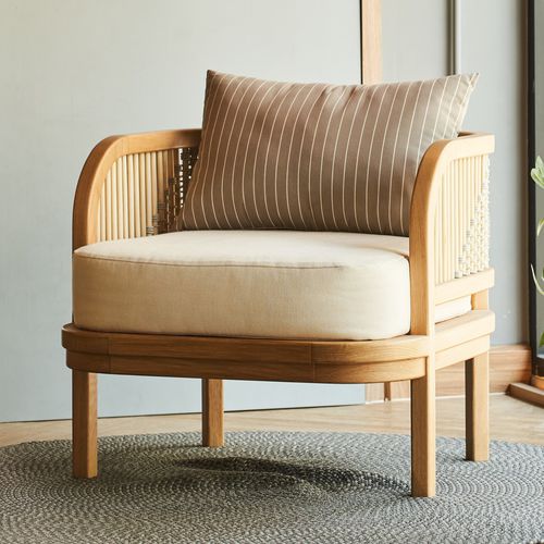 Poltrona contemporanea - BUND - Corner 43 Decor - in tessuto / in legno / con cuscino rimovibile