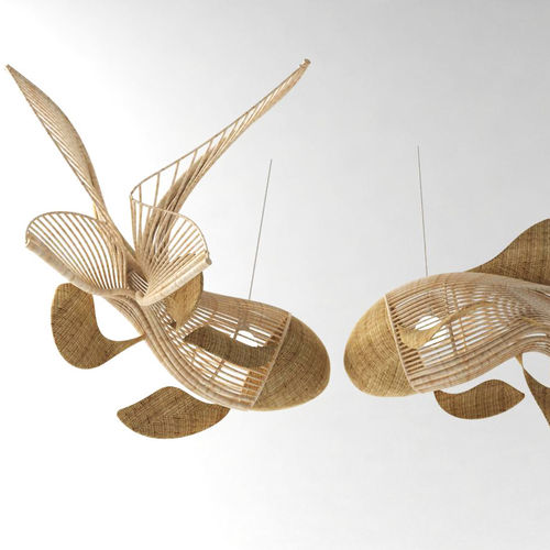 Lampada a sospensione - CELESTIAL : J15LM-011 - Corner 43 Decor - in rattan / design originale / con cavo