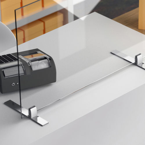 Divisorio per ufficio su scrivania - CRISTAL EASY - Logli Massimo Spa - autoportante / in vetro / in acciaio