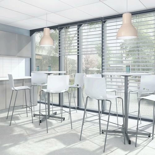 Sedia alta contemporanea - FONDO - Nowy Styl - da interno / in acciaio / in plastica